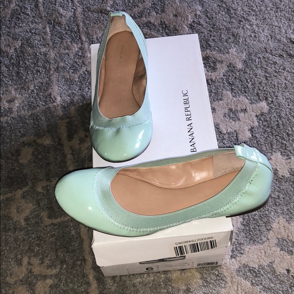 Mint green colored flats from Banana Republic